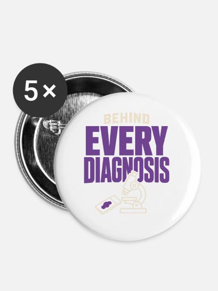 Pathologie-laborwoche, Diagnostik, - Buttons mittel 32 mm (5er Pack) - Weiß