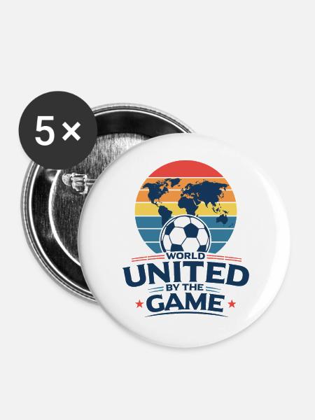 Vereint durch das Spiel - Buttons mittel 32 mm (5er Pack) - Weiß