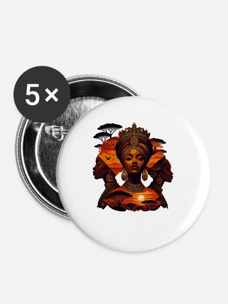 Königliche Abendsonne Afrika - Buttons mittel 32 mm (5er Pack) - Weiß