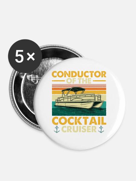 Dirigent des Cocktailkreuzers - Buttons mittel 32 mm (5er Pack) - Weiß