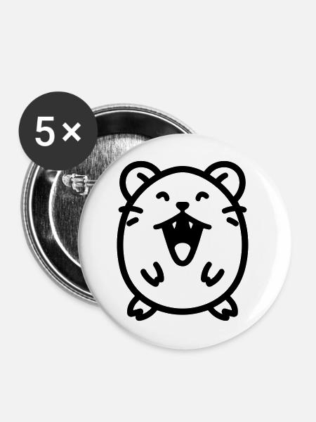 Maus - Buttons mittel 32 mm (5er Pack) - Weiß