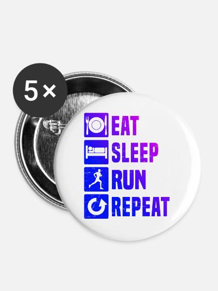 Geschenkidee für einen Running mit Running - Buttons mittel 32 mm (5er Pack) - Weiß