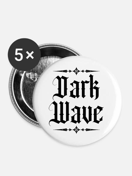 Dark Wave Gothic Typography-Logo - Buttons mittel 32 mm (5er Pack) - Weiß