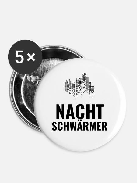 Nachtschwärmer - Buttons mittel 32 mm (5er Pack) - Weiß