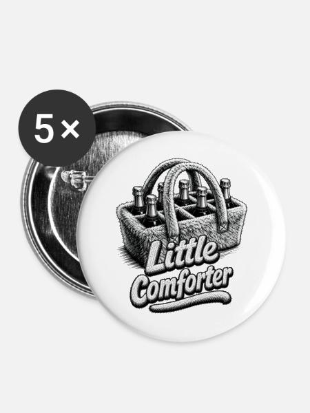 Kuschelige Damenhandtasche - Buttons mittel 32 mm (5er Pack) - Weiß