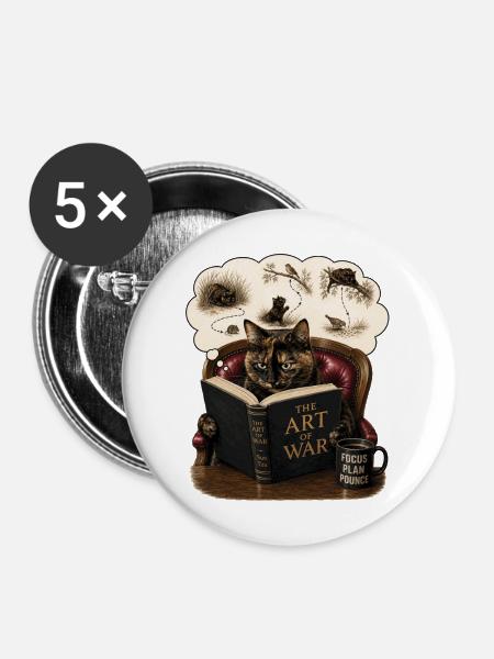Die Kunst des Krieges - Buttons mittel 32 mm (5er Pack) - Weiß