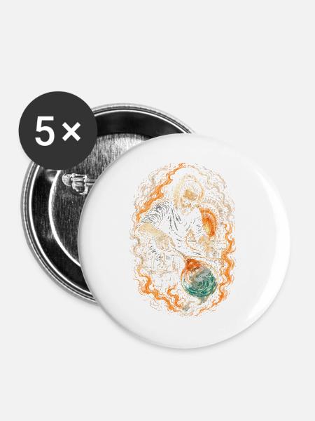 Glasbläser - Buttons mittel 32 mm (5er Pack) - Weiß