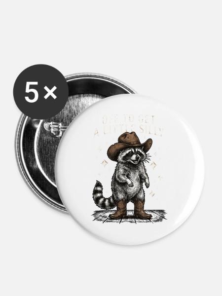 Off To Get A Little Silly - Buttons mittel 32 mm (5er Pack) - Weiß