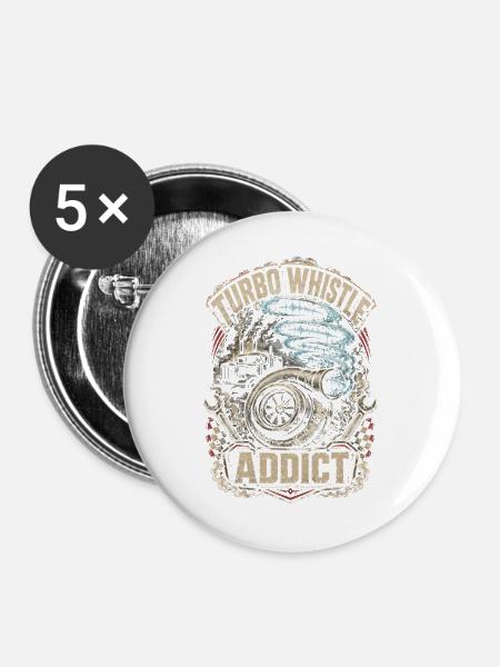 Rolling Coal Turbo Whistle - Buttons mittel 32 mm (5er Pack) - Weiß