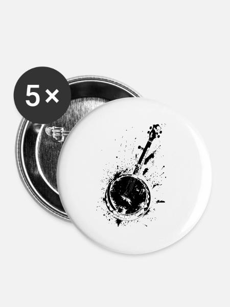 Banjo Streetart - Buttons mittel 32 mm (5er Pack) - Weiß