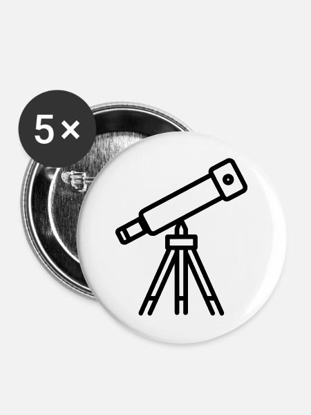 Teleskop - Buttons mittel 32 mm (5er Pack) - Weiß