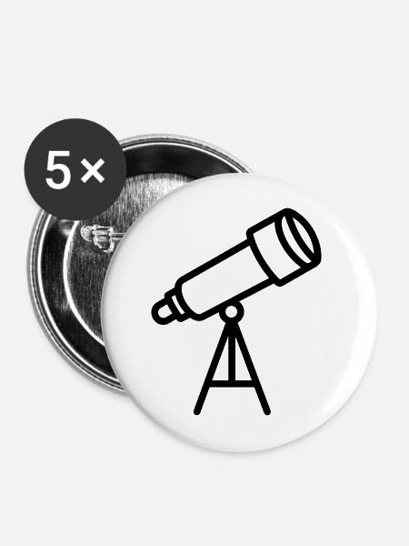 Teleskop - Buttons mittel 32 mm (5er Pack) - Weiß