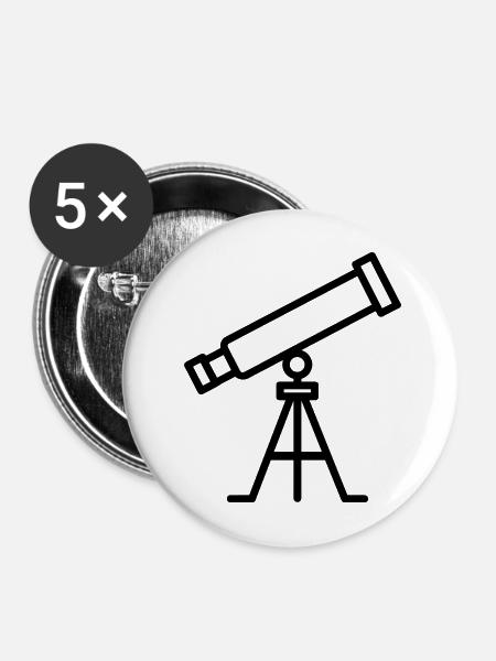 Teleskop - Buttons mittel 32 mm (5er Pack) - Weiß