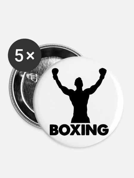 Boxing - Buttons mittel 32 mm (5er Pack) - Weiß