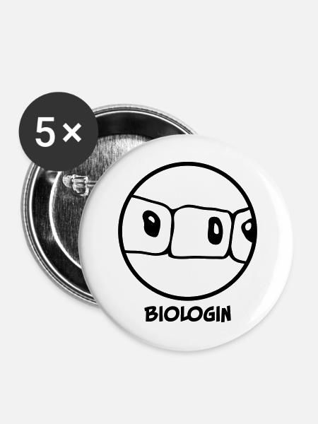 Biologin - Buttons mittel 32 mm (5er Pack) - Weiß