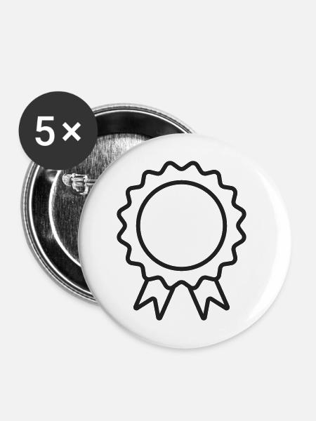 Achievement Award Abzeichen-Banddesign - Buttons mittel 32 mm (5er Pack) - Weiß