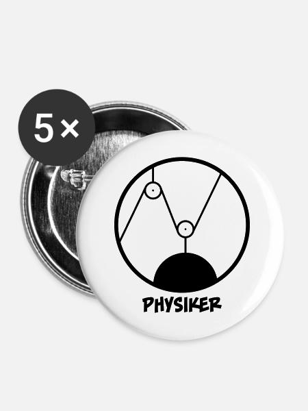 Physiker - Buttons mittel 32 mm (5er Pack) - Weiß