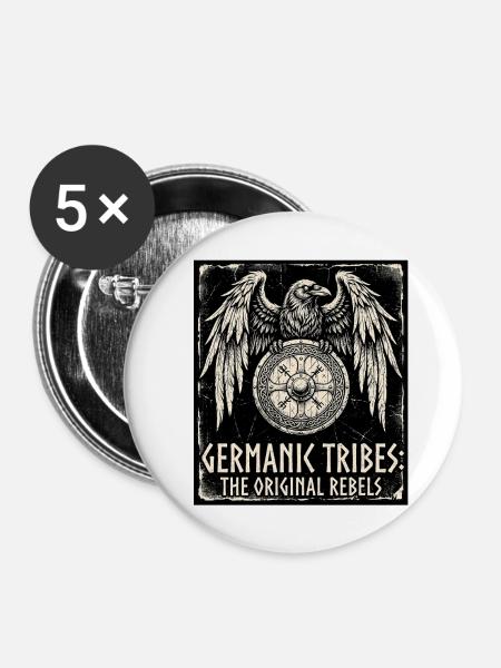 Germanen Rebellen Runen - Buttons mittel 32 mm (5er Pack) - Weiß