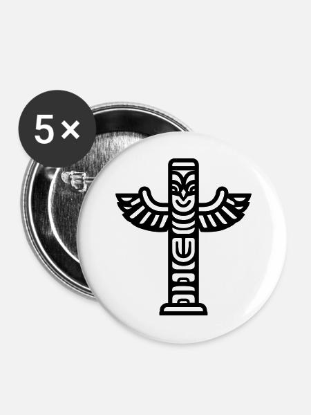 Totem - Buttons mittel 32 mm (5er Pack) - Weiß