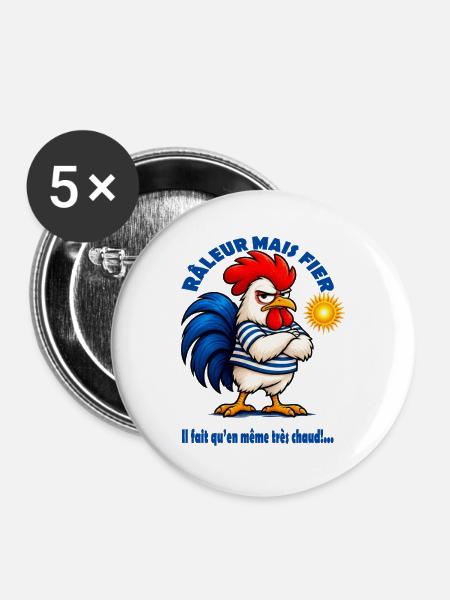 Der französische Nörgler - Buttons mittel 32 mm (5er Pack) - Weiß