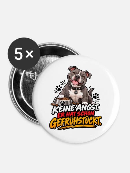 Schon gefrühstückt - Buttons mittel 32 mm (5er Pack) - Weiß