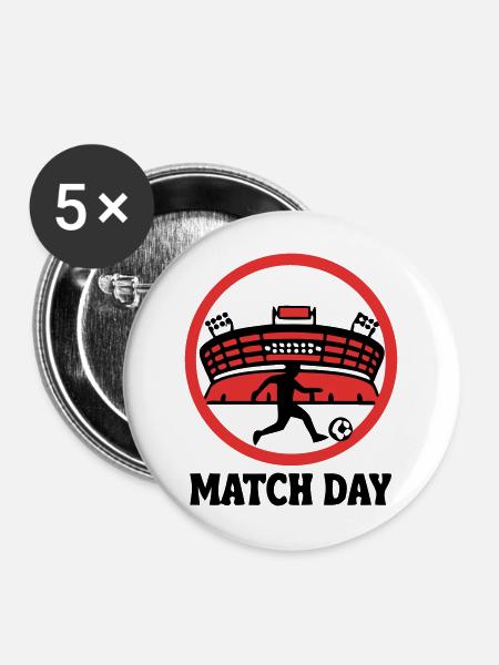 Match Day Stadion Logo - Buttons mittel 32 mm (5er Pack) - Weiß