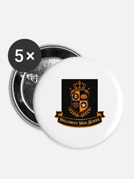 Halloween High School Wappen - Buttons mittel 32 mm (5er Pack) - Weiß
