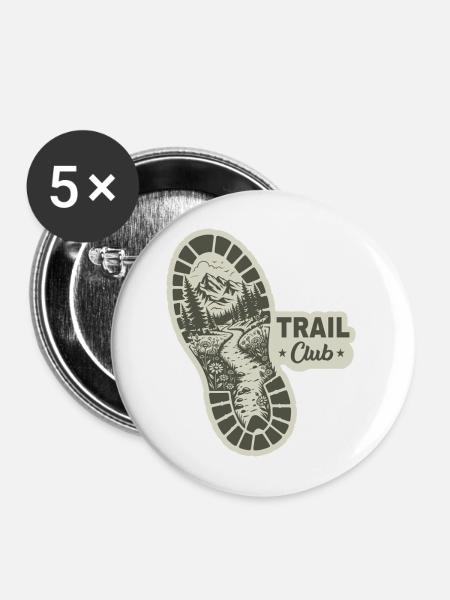 Dad Ultra Trail Runner - Buttons mittel 32 mm (5er Pack) - Weiß