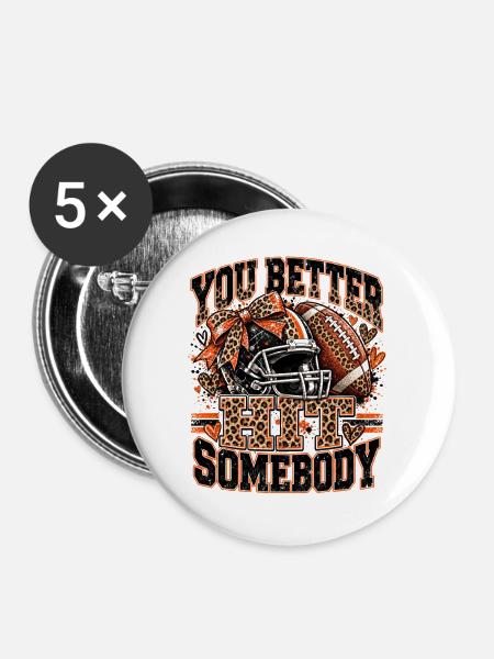 Du solltest jemanden treffen, Fußballleopard, - Buttons mittel 32 mm (5er Pack) - Weiß