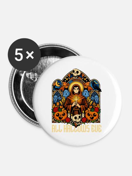 Katholischen Kirche Zu Halloween - Buttons mittel 32 mm (5er Pack) - Weiß