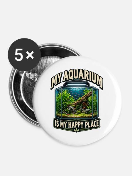 My Aquarium - Buttons mittel 32 mm (5er Pack) - Weiß
