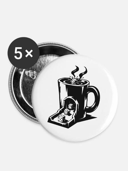 Kaffeewürfelturm - Buttons mittel 32 mm (5er Pack) - Weiß