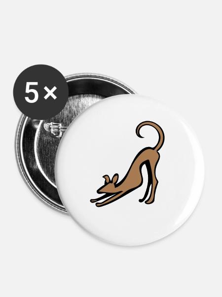 Katzenstrecken-Silhouette - Buttons mittel 32 mm (5er Pack) - Weiß