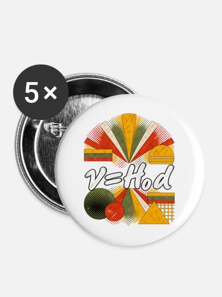 Hubbles Gesetz – Physikalische Gleichung - Buttons mittel 32 mm (5er Pack) - Weiß