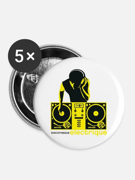 discotheque electrique - Buttons mittel 32 mm (5er Pack) - Weiß