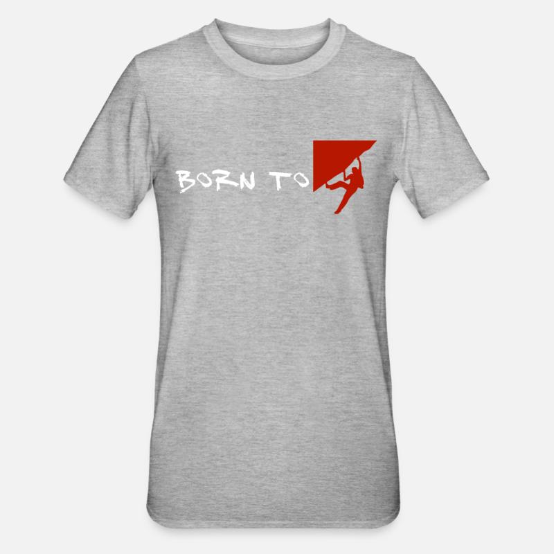 Né pour grimper (escalade) - T-shirt polycoton Unisexe - gris chiné