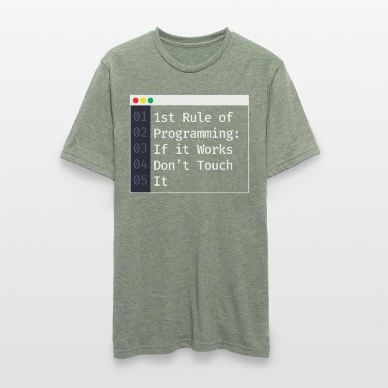 1st Rule Of Programming Programmer Coding Unisex Polycotton T-Shirt