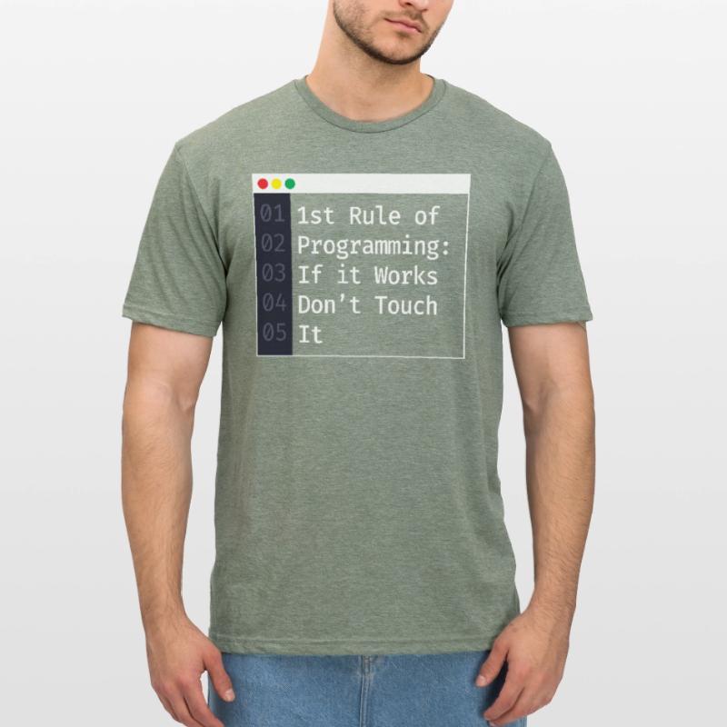 1st Rule Of Programming Programmer Coding Unisex Polycotton T-Shirt