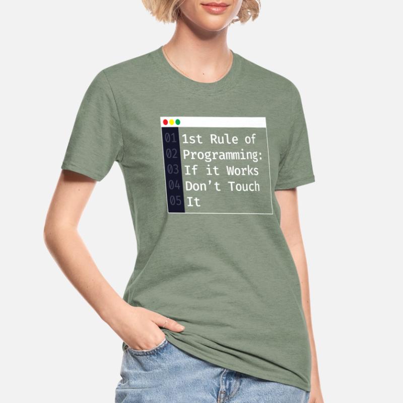 1st Rule Of Programming Programmer Coding Unisex Polycotton T-Shirt