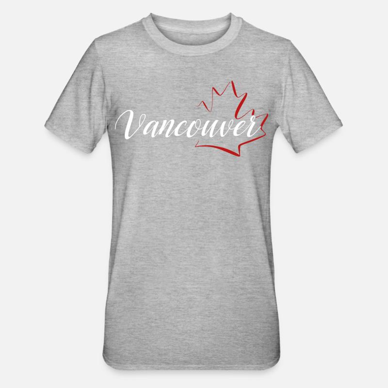 Feuille d'érable de Vancouver - T-shirt polycoton Unisexe - gris chiné