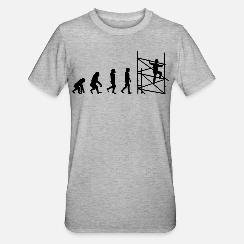 Scaffolder Scaffold Scaffolding Evolution - Unisex Polycotton T-Shirt - heather grey