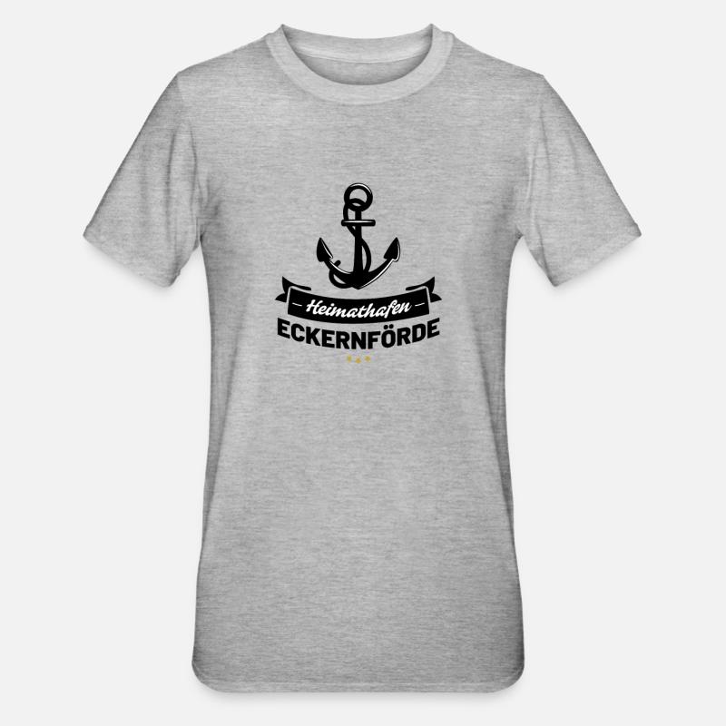 Heimathafen Eckernförde - Unisex Polycotton T-Shirt - Grau meliert