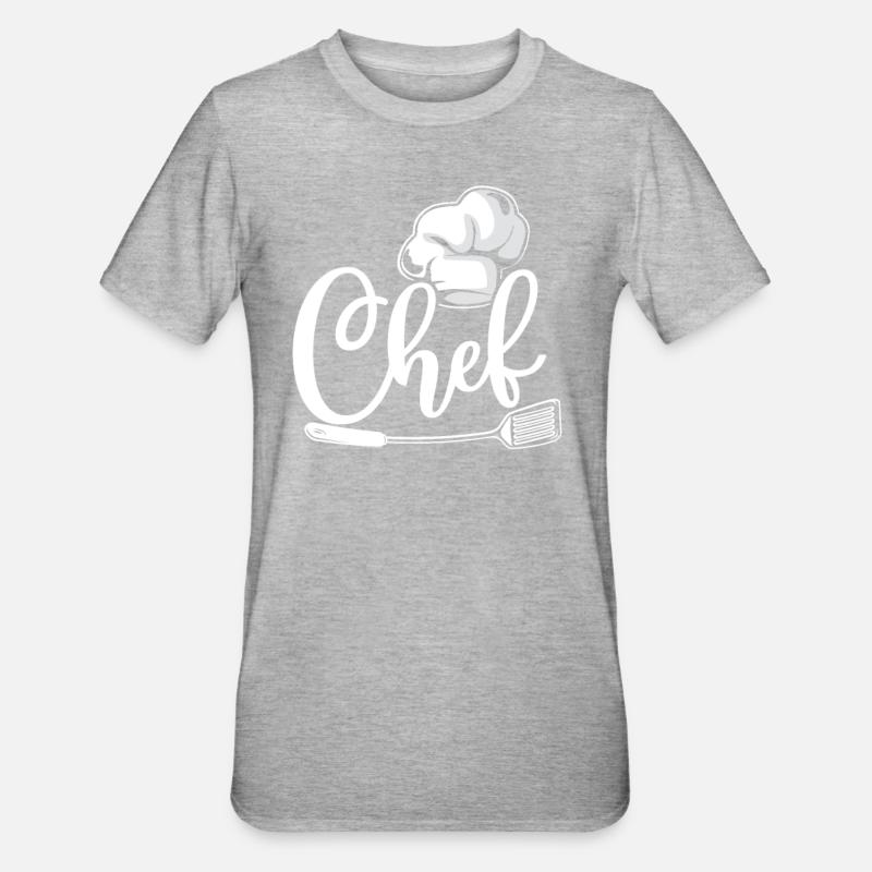 Cuisine Cuisine Chef Chef - T-shirt polycoton Unisexe - gris chiné