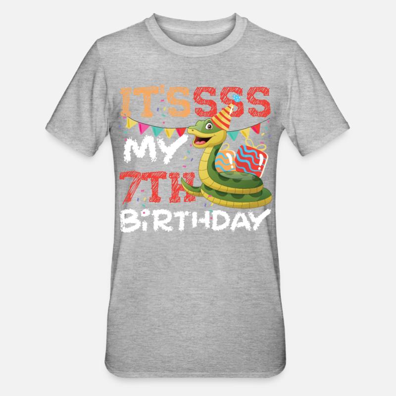 Serpent Serpent C’est mon 7ème - T-shirt polycoton Unisexe - gris chiné