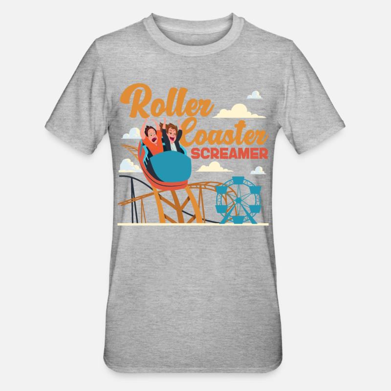 Roller Coaster Roller Coaster - T-shirt polycoton Unisexe - gris chiné