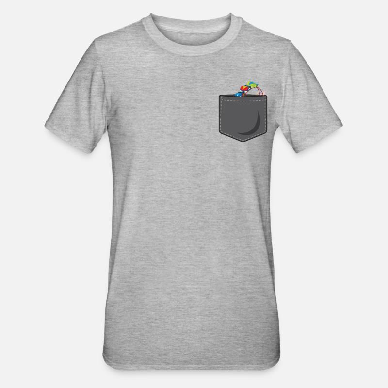 Roller Coaster Pocket - Unisex Polycotton T-Shirt - Grau meliert