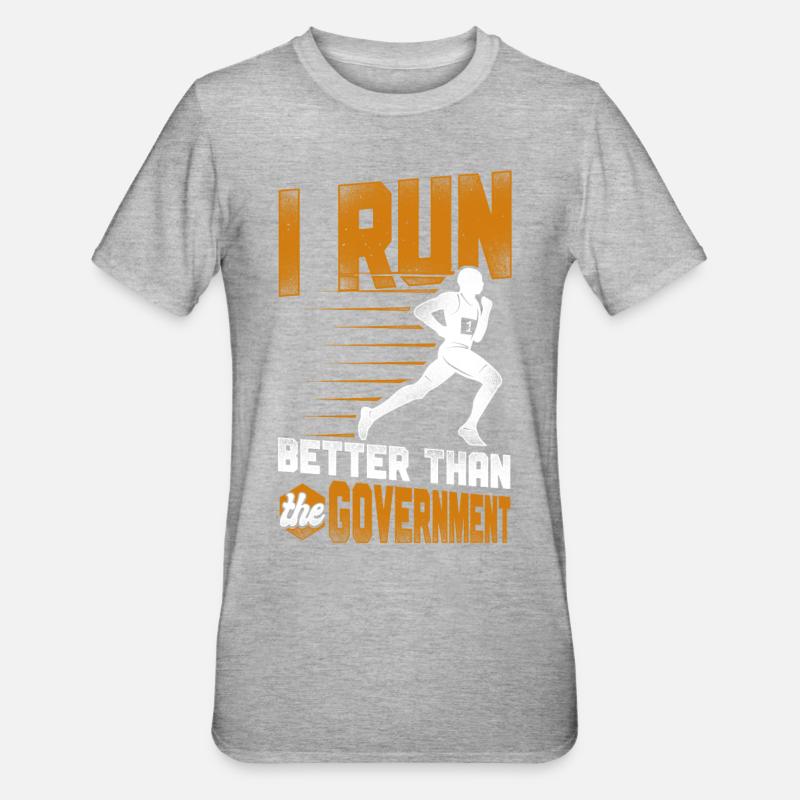 Running Runner Half Marathon - Unisex Polycotton T-Shirt - Grau meliert