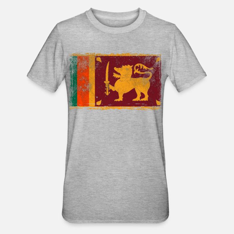 Drapeau du Sri Lanka - T-shirt polycoton Unisexe - gris chiné