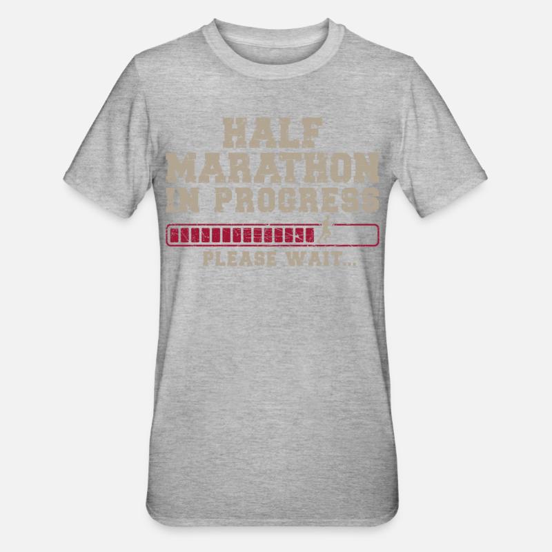 Running Runner Half Marathon - Unisex Polycotton T-Shirt - heather grey