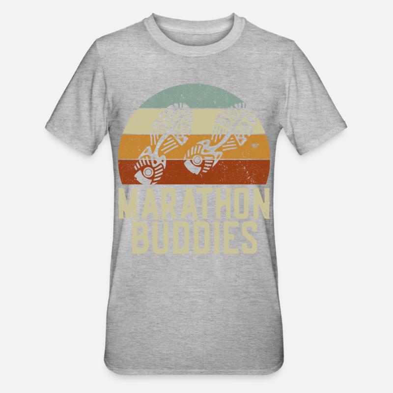 Running Runner Half Marathon - Unisex Polycotton T-Shirt - Grau meliert